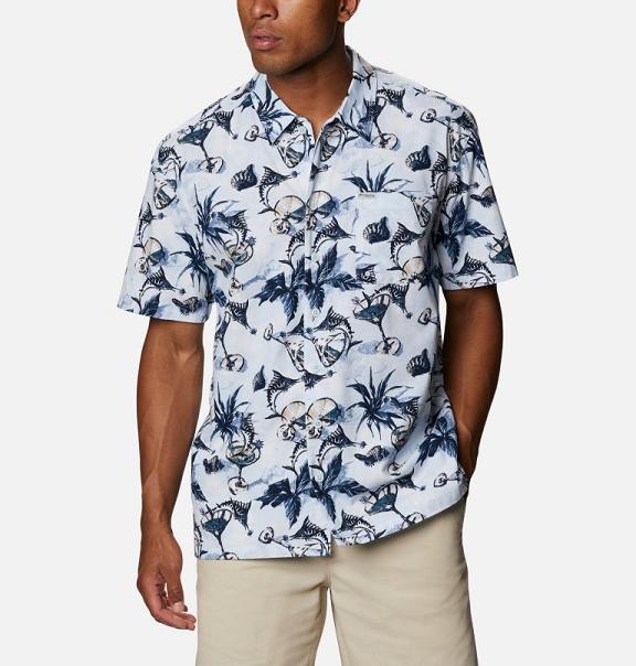 Columbia PFG Trollers Best Shirts Navy For Men's NZ93261 New Zealand